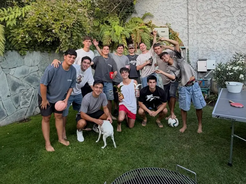 Old Brads players at a team barbecue