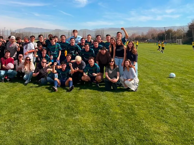 Old Brads squad and supporters after a match